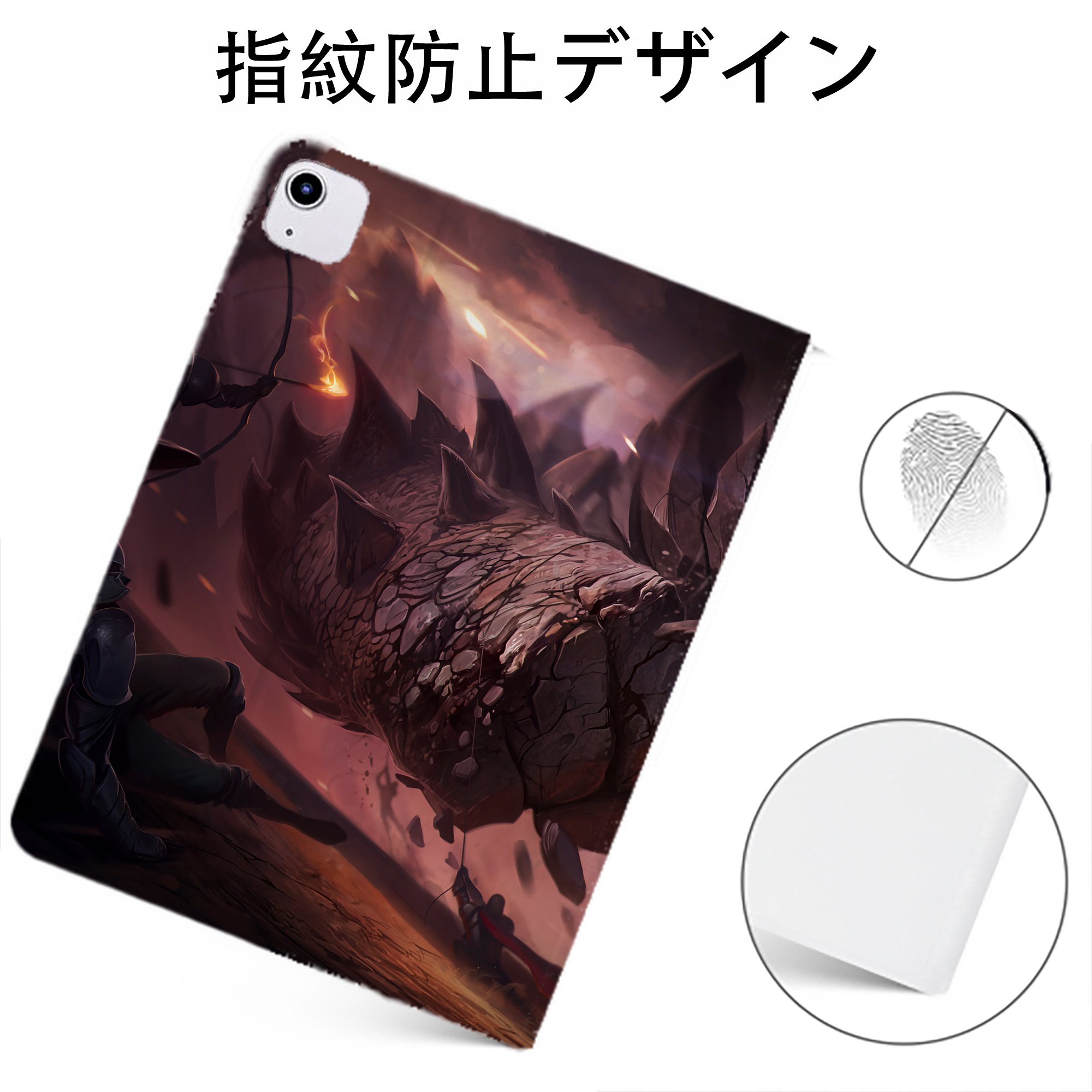 （画像用） リーグ・オブ・レジェンド League of Legends LOL IPadケース ペンホルダー付き ブックスタイルデザイン